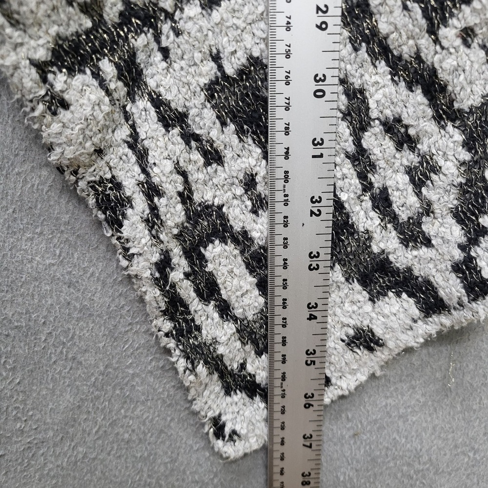 Lucky Brand Women Cardigan L‎ Black Geometric Metallic Aztec Coastal Grandmother - Picture 6 of 9